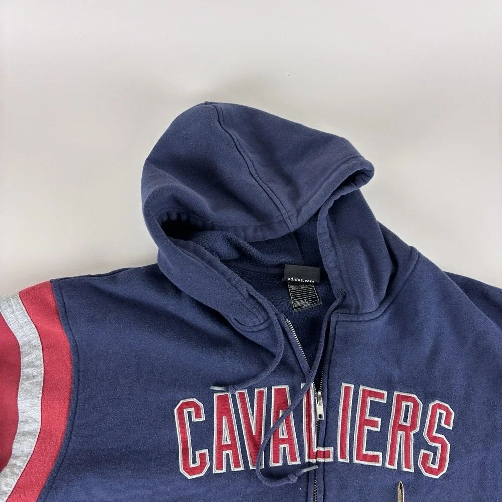 Adidas Cleveland Cavaliers NBA Full Zip Hoodie Sweater Men's Large Blue